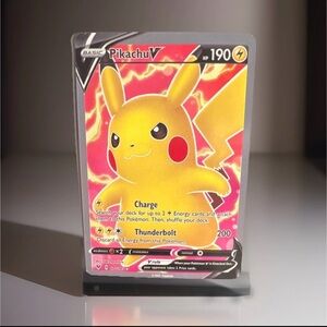 Pokemon Pikachu V Yellow and Red Holo Card
